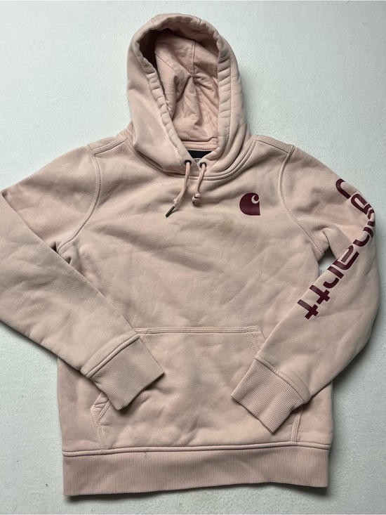 Carhartt Other - Carhartt Relaxed Fit Pullover Hoodie Youth S Beige Logo Hood Pockets